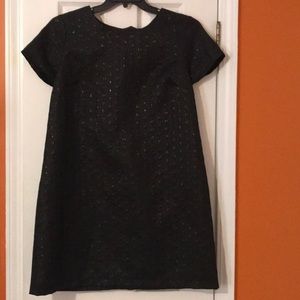 Textured Black Cocktail Shift Dress